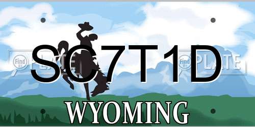 SC7T1D Wyoming License Plate