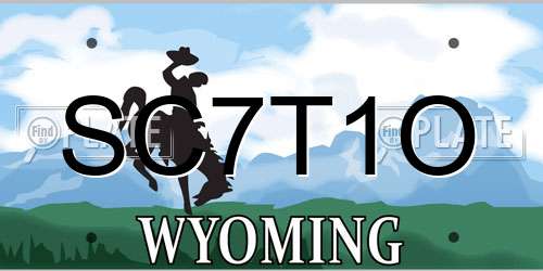 SC7T1O Wyoming License Plate
