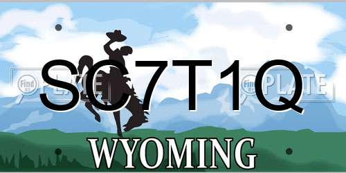 SC7T1Q Wyoming License Plate