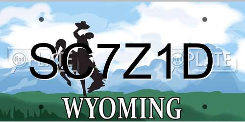 SC7Z1D Wyoming License Plate
