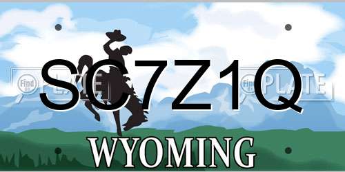 SC7Z1Q Wyoming License Plate