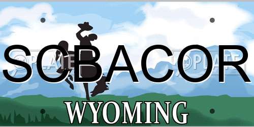 SCBACOR Wyoming License Plate