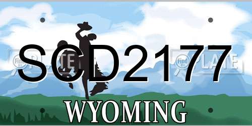 SCD2177 Wyoming License Plate