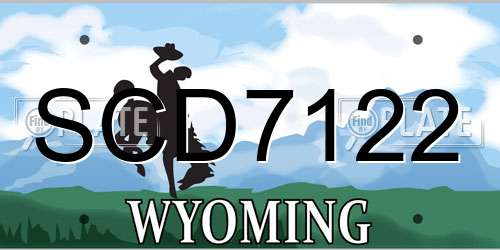 SCD7122 Wyoming License Plate