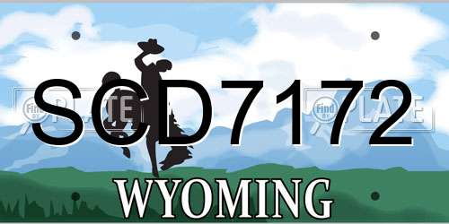 SCD7172 Wyoming License Plate