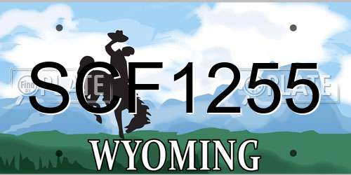 SCF1255 Wyoming License Plate