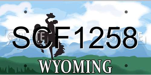 SCF1258 Wyoming License Plate