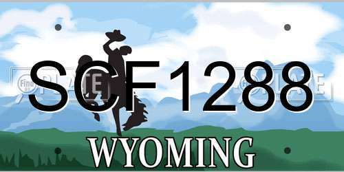 SCF1288 Wyoming License Plate