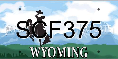 SCF375 Wyoming License Plate