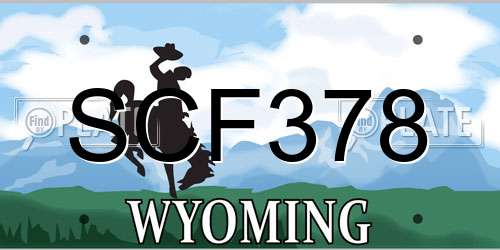 SCF378 Wyoming License Plate