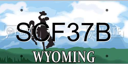 SCF37B Wyoming License Plate