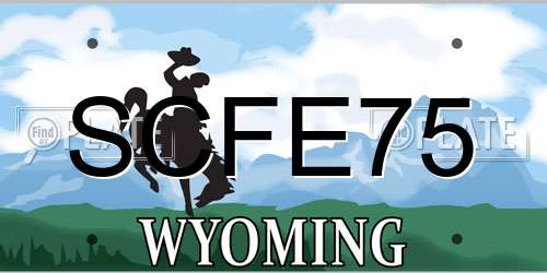 SCFE75 Wyoming License Plate
