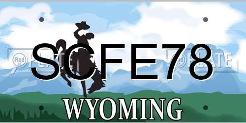 SCFE78 Wyoming License Plate
