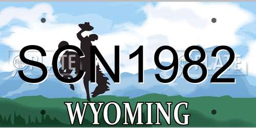 SCN1982 Wyoming License Plate