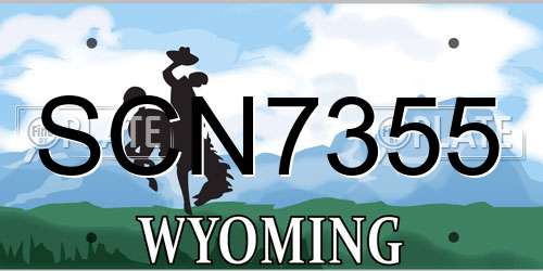 SCN7355 Wyoming License Plate