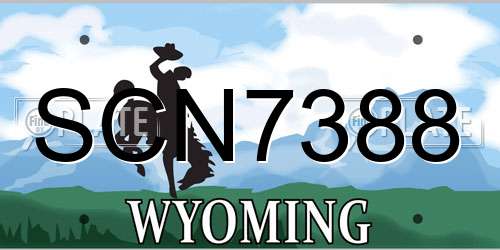 SCN7388 Wyoming License Plate