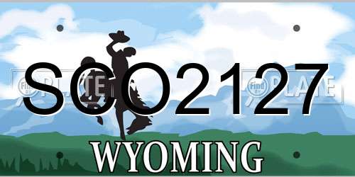 SCO2127 Wyoming License Plate