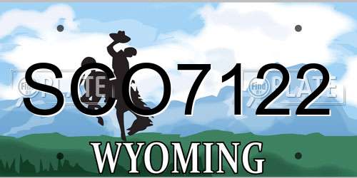 SCO7122 Wyoming License Plate