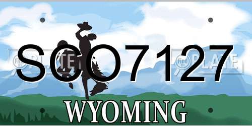 SCO7127 Wyoming License Plate