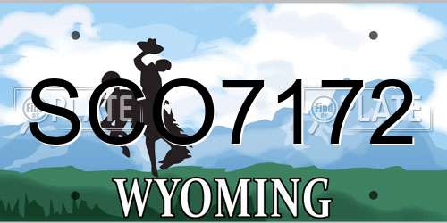 SCO7172 Wyoming License Plate