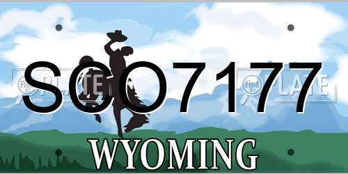 SCO7177 Wyoming License Plate