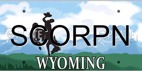 SCORPN Wyoming License Plate