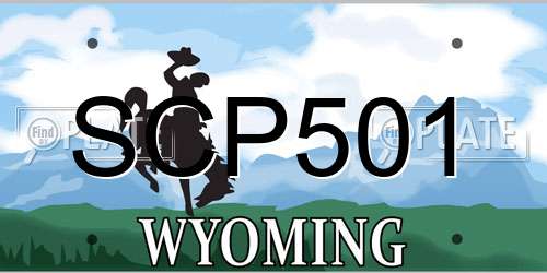 SCP501 Wyoming License Plate