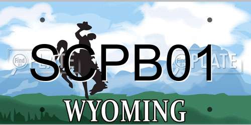 SCPB01 Wyoming License Plate