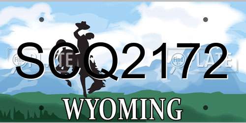 SCQ2172 Wyoming License Plate