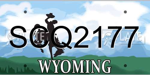 SCQ2177 Wyoming License Plate