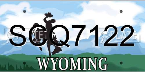 SCQ7122 Wyoming License Plate