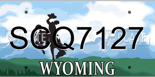 SCQ7127 Wyoming License Plate