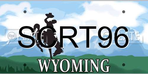 SCRT96 Wyoming License Plate