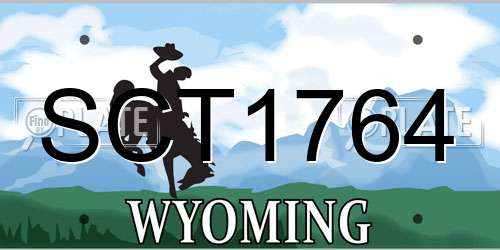 SCT1764 Wyoming License Plate