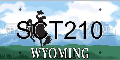 SCT210 Wyoming License Plate