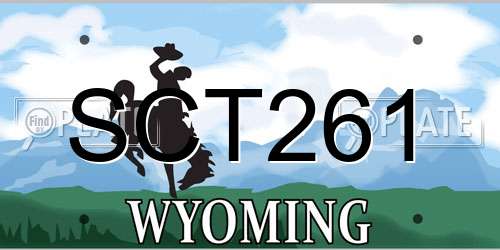 SCT261 Wyoming License Plate