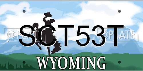 SCT53T Wyoming License Plate