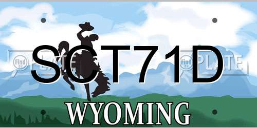 SCT71D Wyoming License Plate