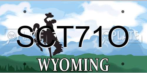SCT71O Wyoming License Plate