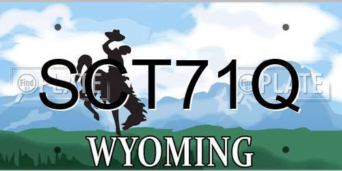 SCT71Q Wyoming License Plate