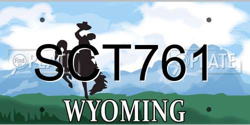 SCT761 Wyoming License Plate