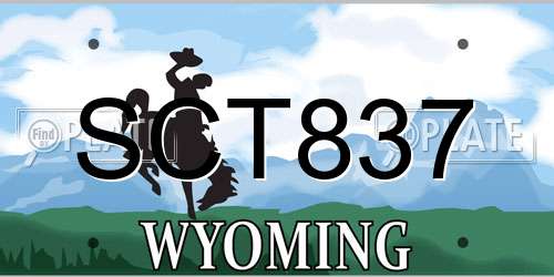 SCT837 Wyoming License Plate