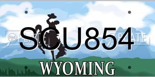 SCU854 Wyoming License Plate