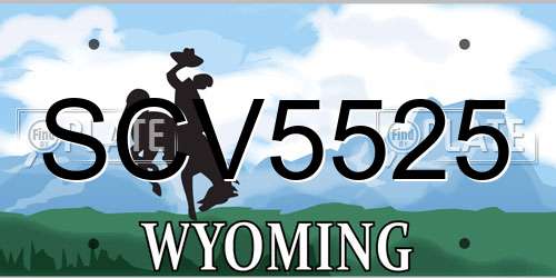 SCV5525 Wyoming License Plate