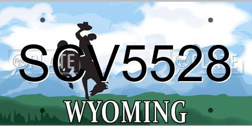 SCV5528 Wyoming License Plate