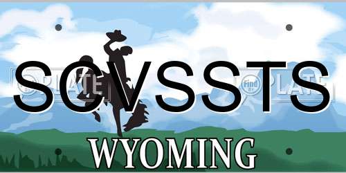 SCVSSTS Wyoming License Plate