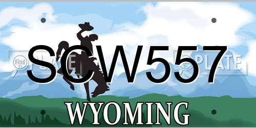 SCW557 Wyoming License Plate