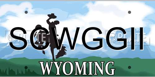 SCWGGII Wyoming License Plate