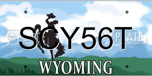 SCY56T Wyoming License Plate