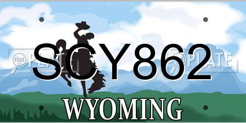 SCY862 Wyoming License Plate